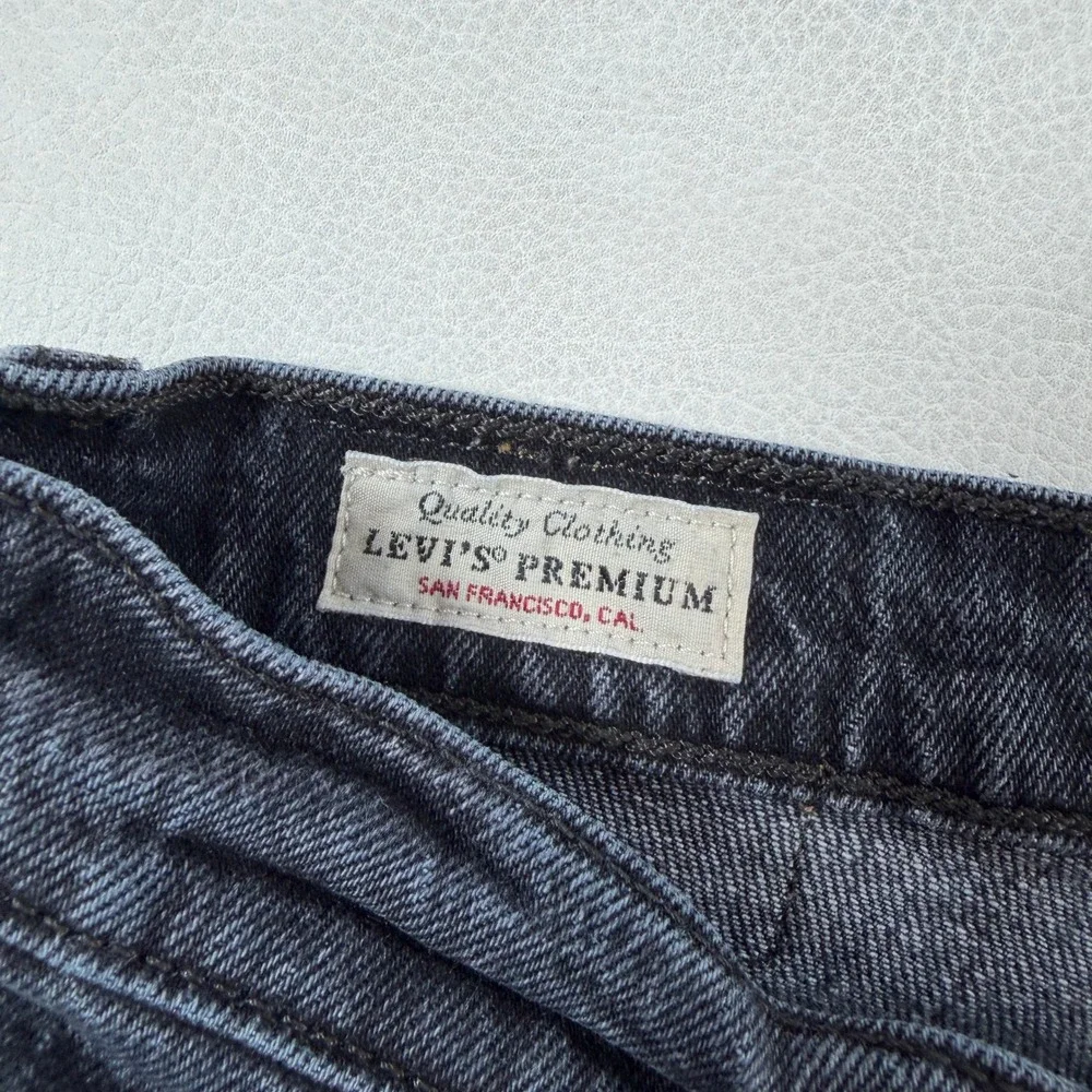 Levis‎ Premium Big E Ribcage Straight Ankle Jeans Womens 31 Washed Black